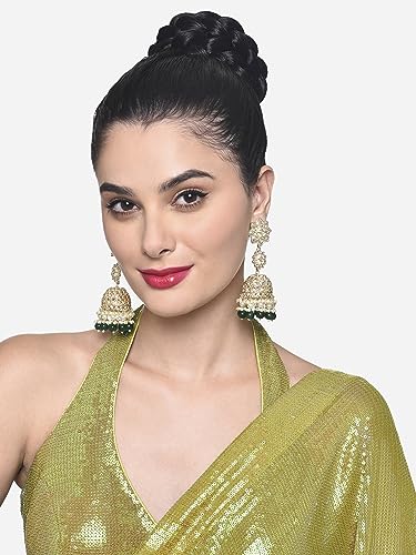 Cluster Beads & Kundan Jhumki Earring - ZPFK16208